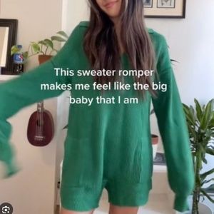Free People Picnic Sweater Dress - Emerald